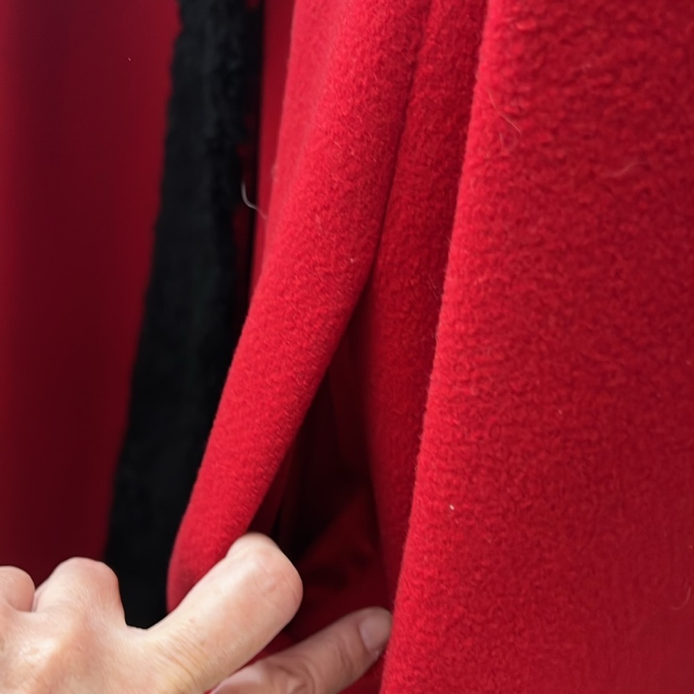 Vintage red coat with fur